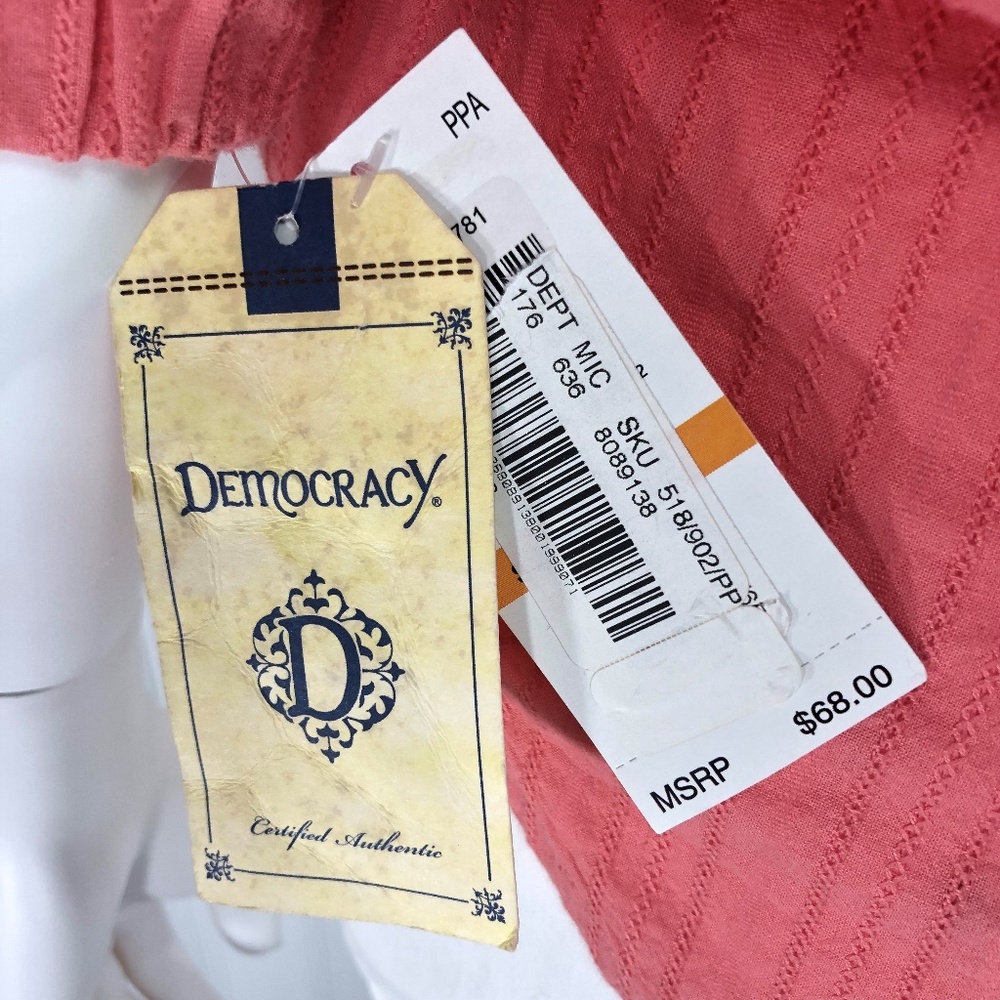 Tropical Palm Tree Peach Small Democracy Top Shirt - Picture 6 of 8